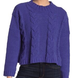 Cotton Emporium Cable Knit Chenille Sweater, XL